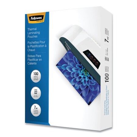 Fellowes Laminating Pouches, 7 mil, 9" x 11.5", Gloss Clear, PK100, 100PK 52041